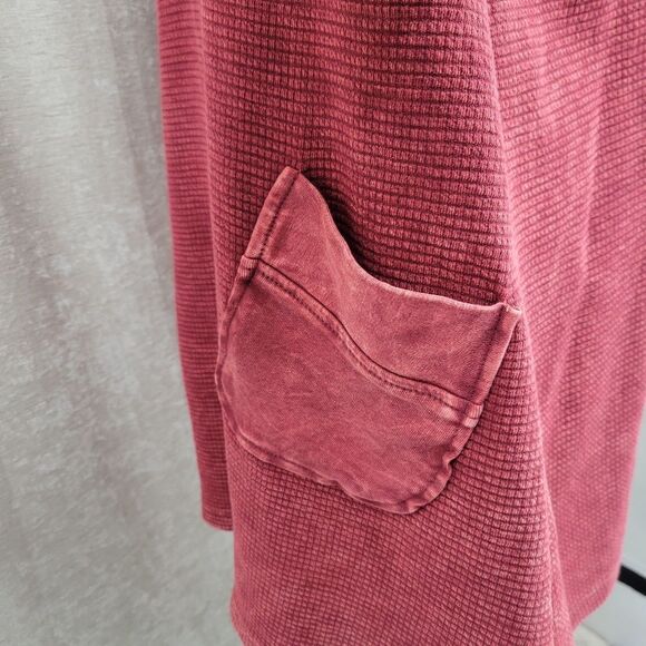 Sea Breeze Vintage Burgundy Tunic or Mini Dress Johnny Collar Fisherman Cotton - Picture 4 of 9